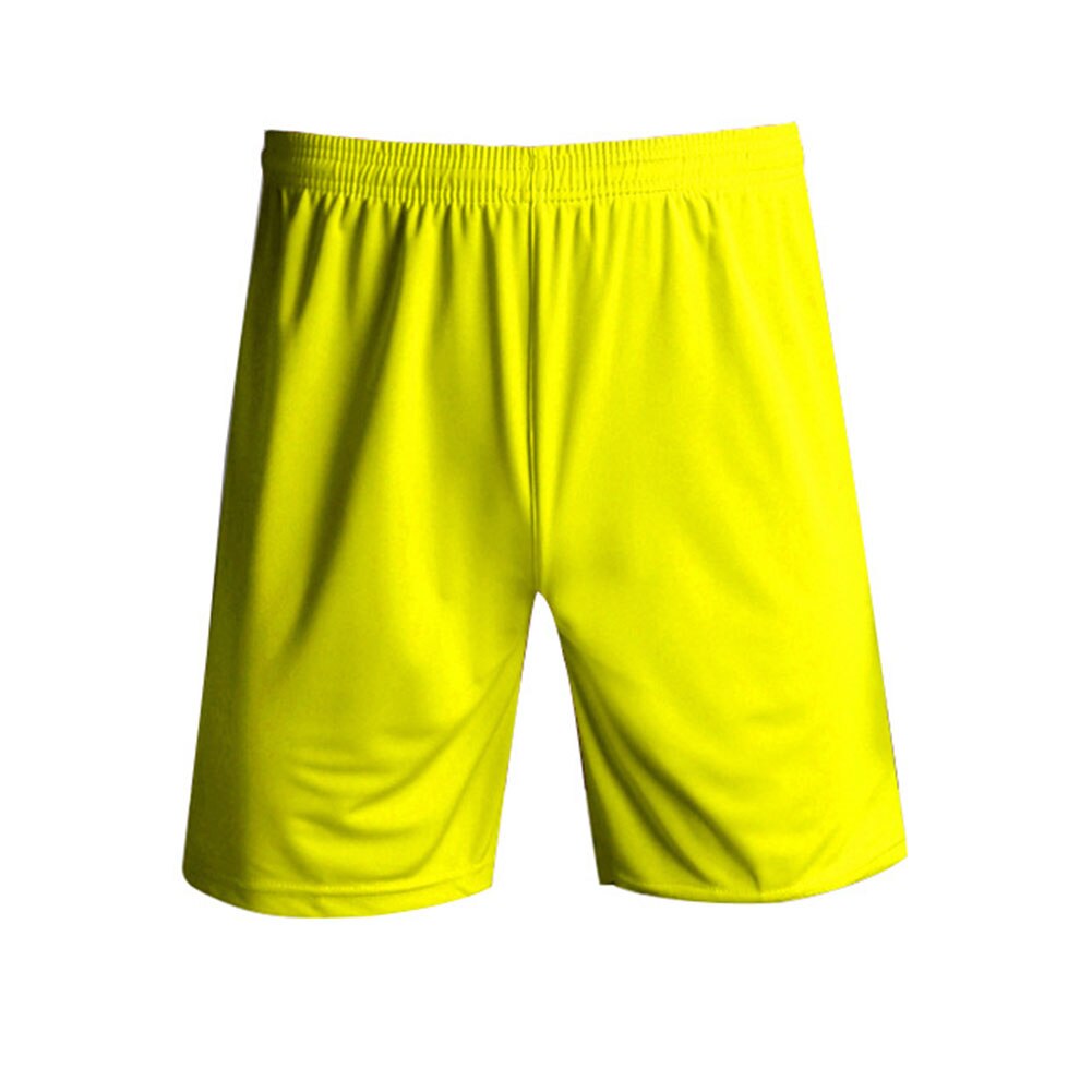 Gym Running Training Sports Breathable Athletic Solid Quick Dry Fitness Elastic Waist Casual Jogging Football Men Shorts: Yellow / XL