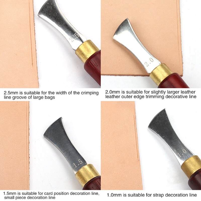 1-2*5Mm Lederen Krimpinrichting Krimpen Lederen Gebogen Periferie Lederen Crimper Leer Maken Tool Thuis Arts naaien S