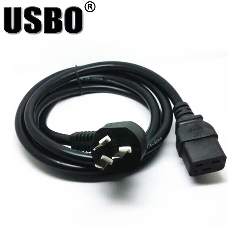 Black 1.8M Copper CE certificed Australia standard extension cord 16A elbow AU to C19 PDU/UPS server AC power cable