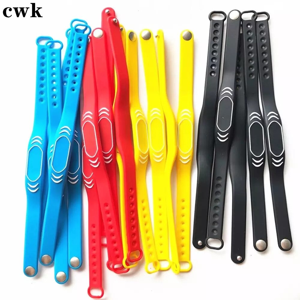 10Pcs 125KHz RFID EM4100 TK4100 Read Only Waterproof NFC Tag Silicone Band Wristband Bracelet ID Access Control Card