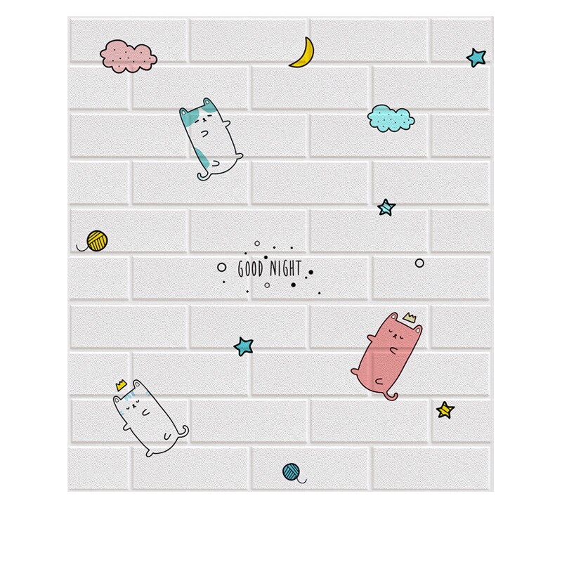 10pcs Cartoon 3D Wall Sticke Self-Adhesive Waterproof Wall Kids' Room Cute Wallpaper Room Home Decor Peel &amp; Stick Art Wallpaper: E 10PCS