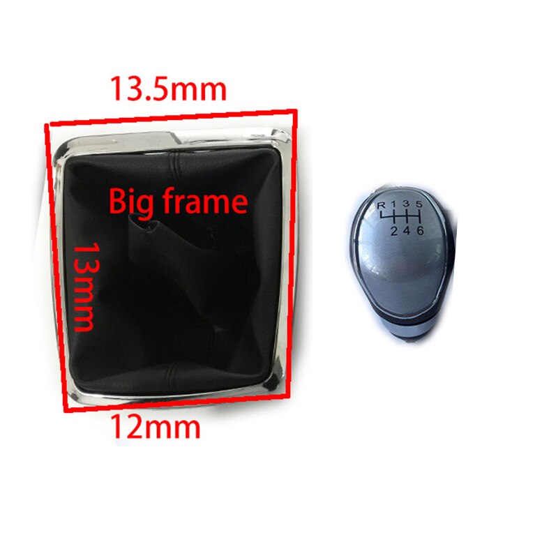 5/6 Speed Car Shift Gear Knob Lever Gaitor Boot Cover For Ford Focus 2 MK2 FL MK3 MK4 MK7 KUGA GALAXY FIESTA TRANSIT: silver 6 big frame
