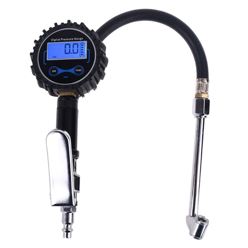 Digital Tire Inflator Pressure Gauge with Dual Head Air Chuck for Air Compressor