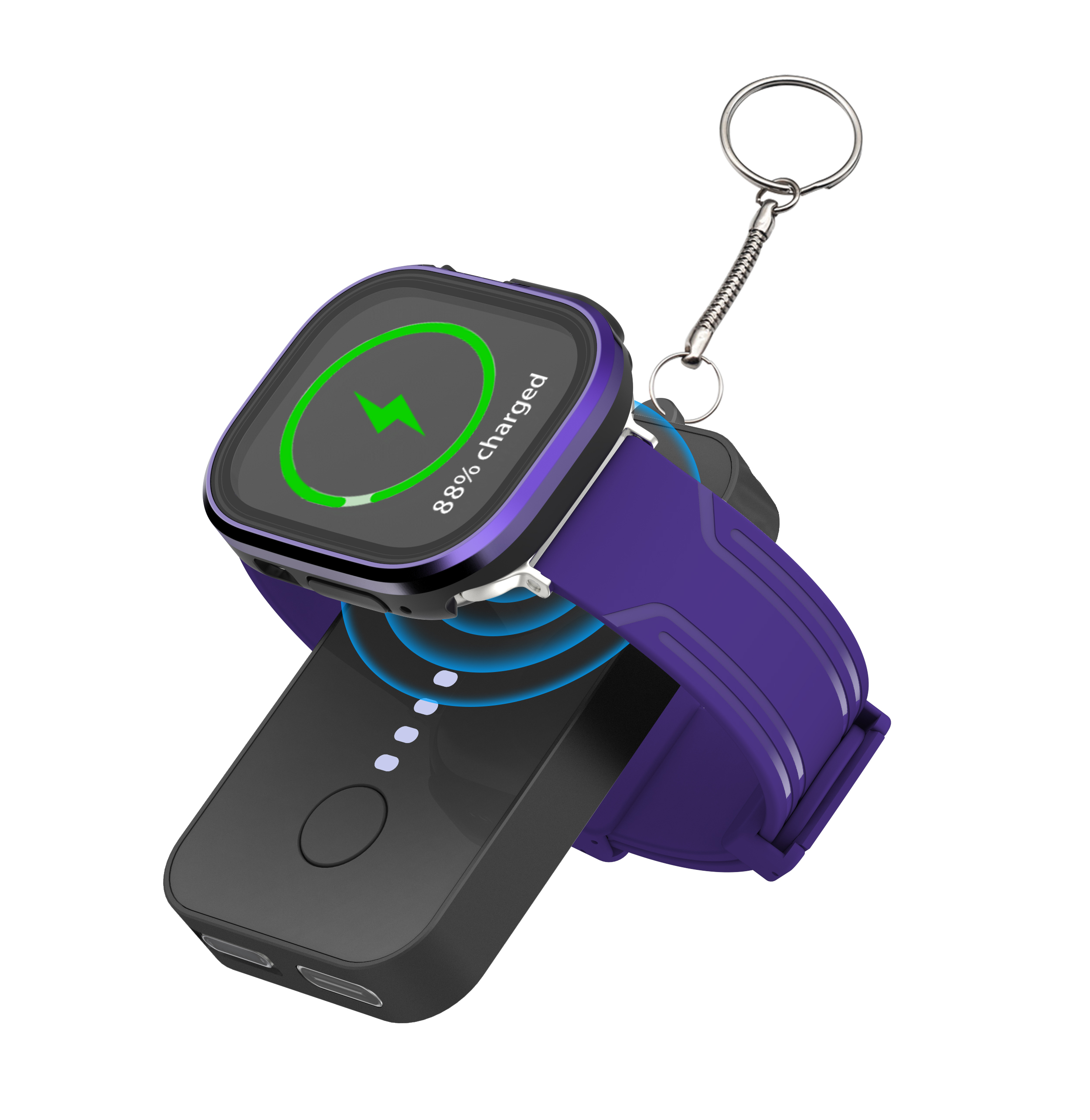 Magnetisk trådlös laddare för apple watch 10 9 8 7 6 5 4 se 1200 mah bärbar usb typ c magnetisk snabbladdare för iwatch ultra 2: Svart gul