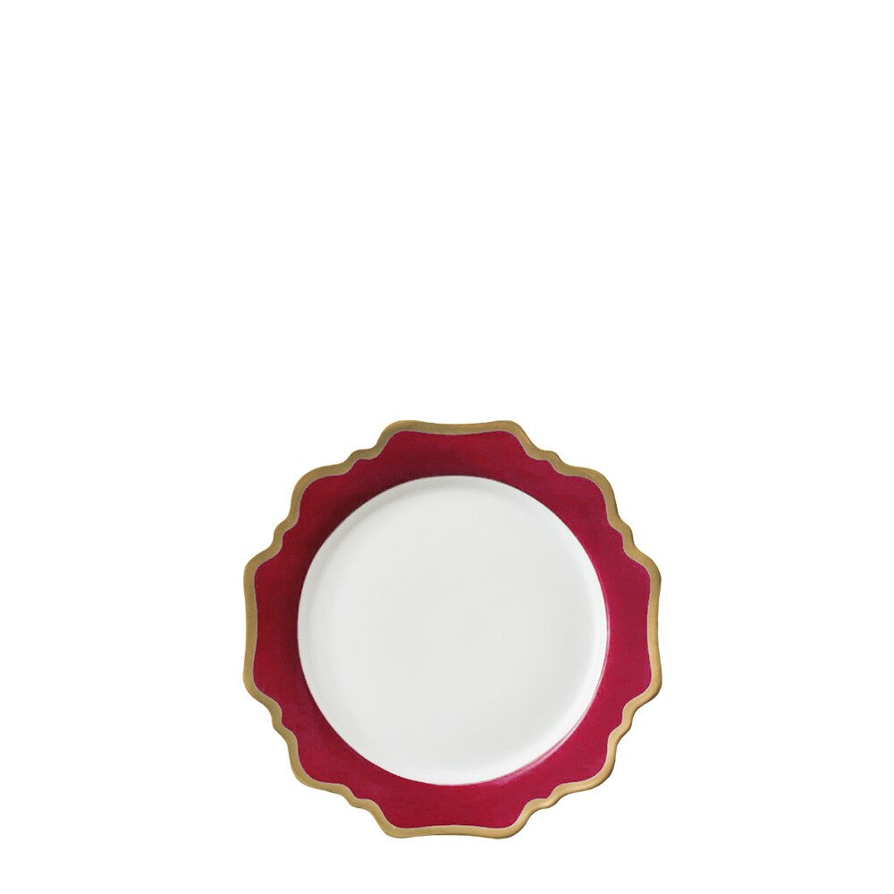 Bryllup dekorasjon hotell servise rød 4 deler sett 24k phnom penh blomsterformet fett keramisk tallerken middagstallerken: 16.5cm