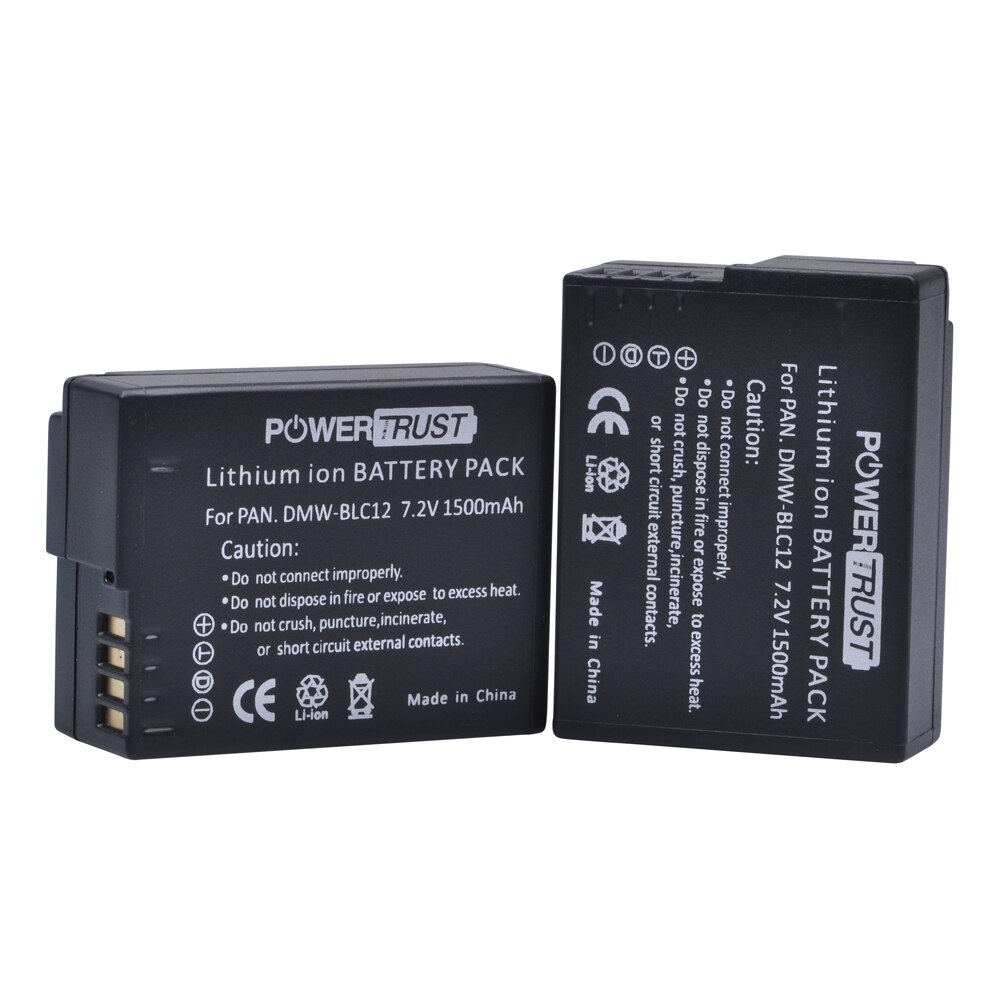 PowerTrust DMW-BLC12 DMW-BLC12E Batterie + LCD USB Dual Ladegerät für Panasonic Lumix DMC-FZ200,FZ300,FZ1000,FZ2500, g5, G6,G7,GX8