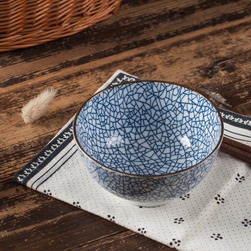 Juego de 4 cuencos de cerámica tradicionales japoneses PARA CENA DE 4,5 pulgadas 300ml cuencos de porcelana para arroz con caja de juego de vajilla mejor