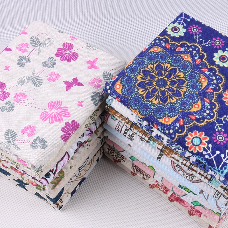 Nanchuang blomst bomuld hørstof håndlavet zakka klud til sofa tasker pude møbel betræk dukke symateriale 45 x 45cm/ stk.
