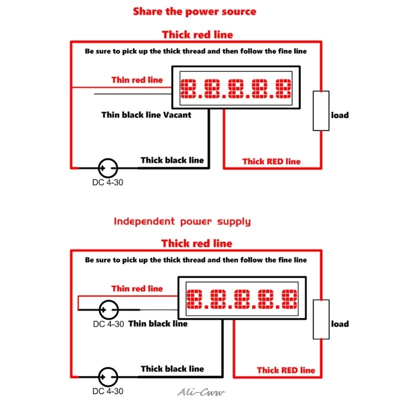 0.36" 5 Digits 0-3.0000A DC Ammeter Digital Current Panel Meter Built-in Shunt