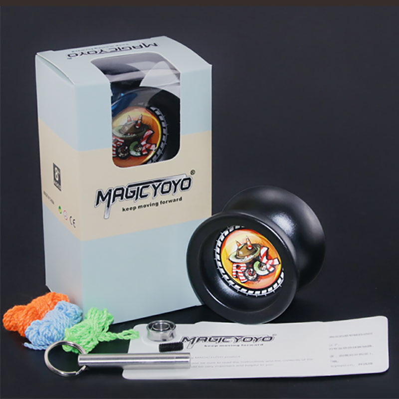 T9 Magic Yoyo Professionele Geavanceerde Legering Jojo Verantwoordelijk Speelgoed Met Lager Tool + 3 Stuks Yoyo String + bearin Voor Beginners Learner