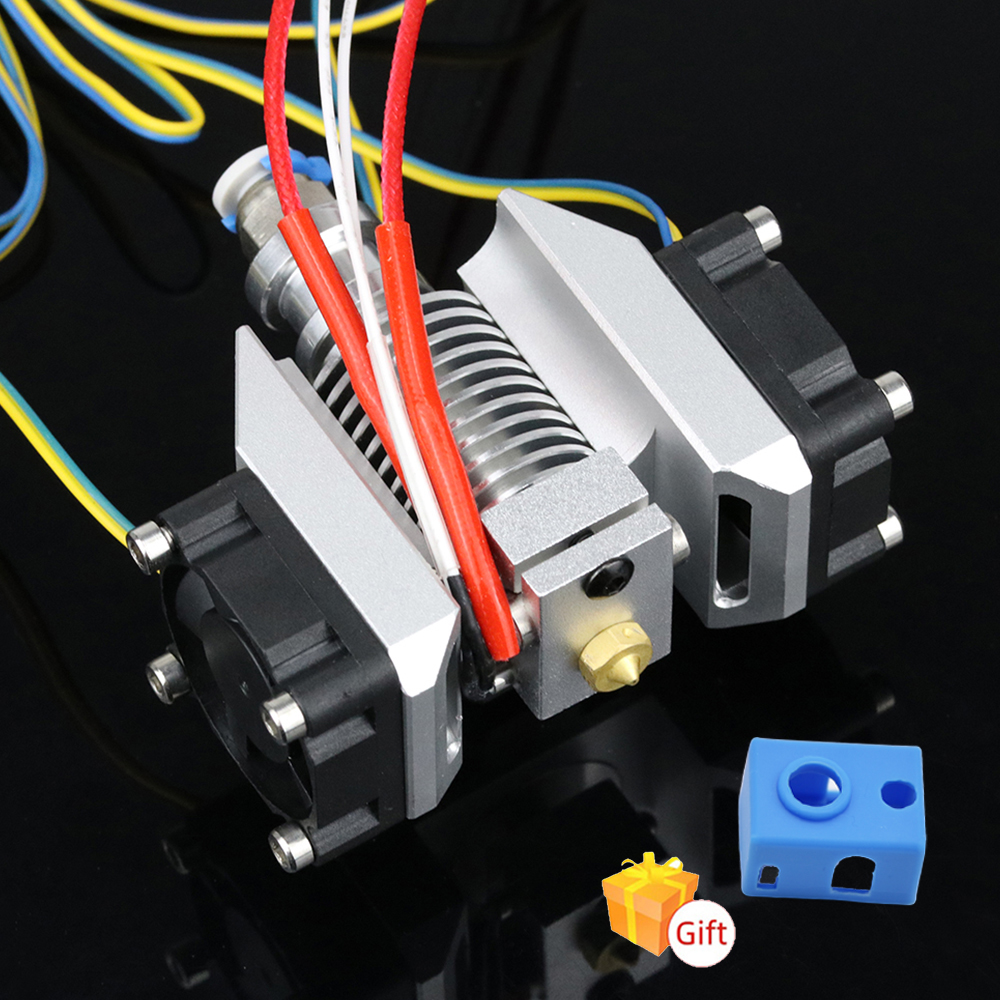 kit de tête d'impression E3D V6 en métal hotend, avec 3PC 3010 ventilateurs, dissipateur de chaleur circulaire et conduit de ventilateur de refroidissement