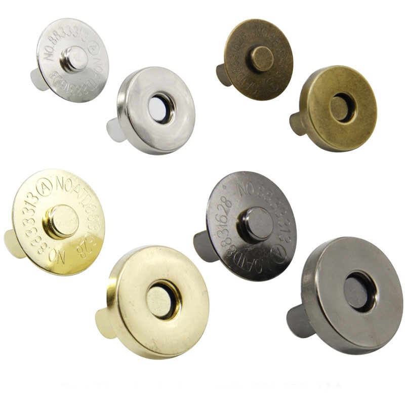 50 unids/lote bolsos prácticos magnético botones de Metal cierres a presión artesanía de botones de imán DIY accesorios 14/18mm