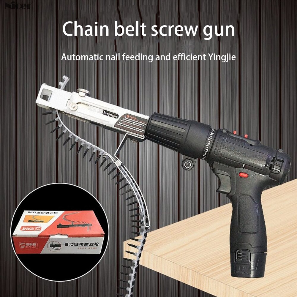 Automatische Schroef Spike Chain Nail Gun Adapter Voor Elektrische Boor