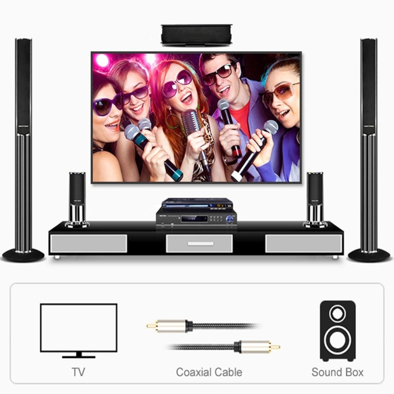 Digital Audio Coaxial Cable 24K Gold Plated Connectors S/PDIF RCA Male to RCA Male for Home Theater, HDTV, Subwoofer