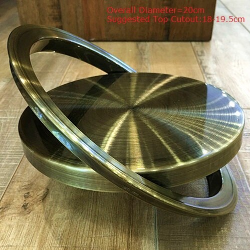 Stainless Steel Flush Recessed Built-in Balance Swing Flap Lid Cover Trash Bin Garbage Can Kitchen Counter Top: 20CM Bronze