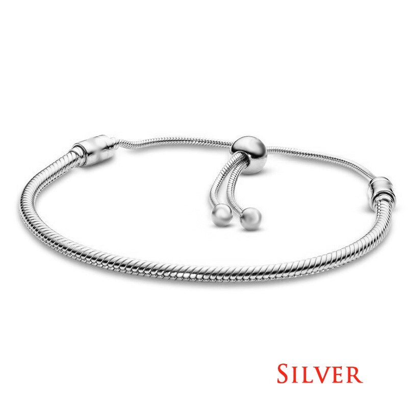 Charm Diy Adjuestable Zilver 925 Armband Voor Vrouwen Trend Oorspronkelijke Armbanden Mode Meisje Sieraden: Zilver