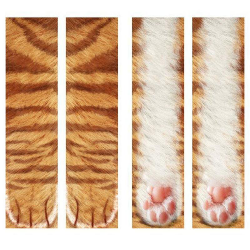 Zachte Casual Leuke Katoenen Dier Voeten Gesimuleerde Sokken Unisex Volwassen 3D Dieren Paw Print Lange Sokken