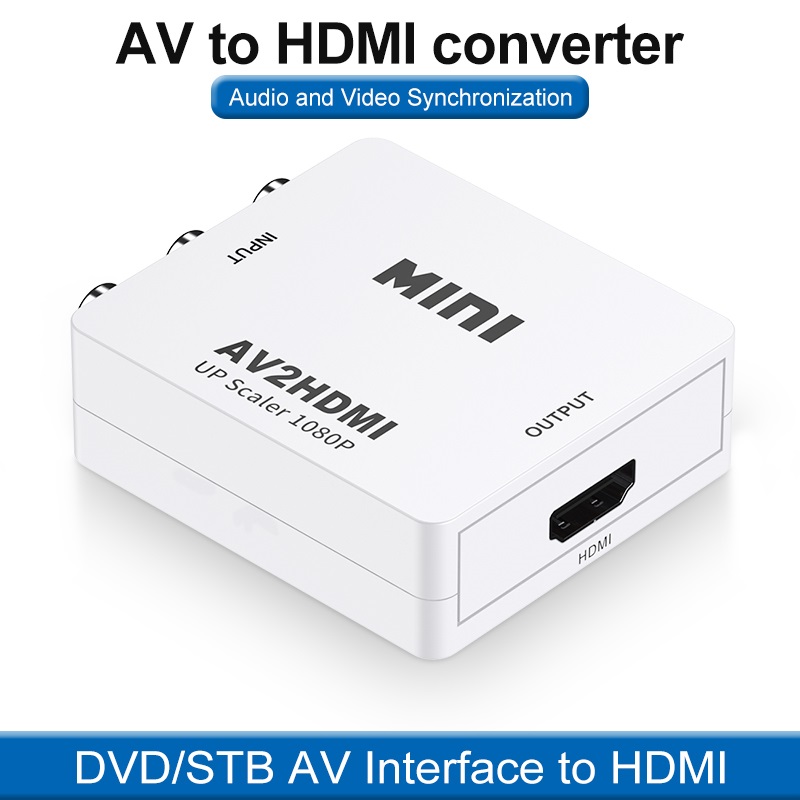 HW-2105 Av Naar Hdmi Converter Mini Av Naar Hdmi 1080P Hd Video Converter Av 2Hdmi: WHITE