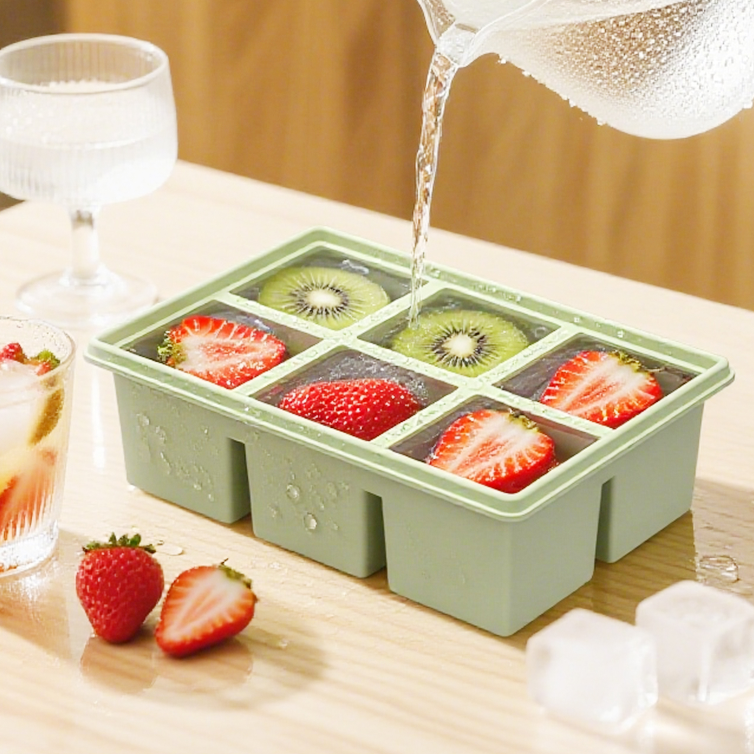 Silikon isbitform med rom, enkel å fjerne, isbiter til bar, whisky, cocktails, juice, kjøkkenverktøy for isproduksjon, dessert