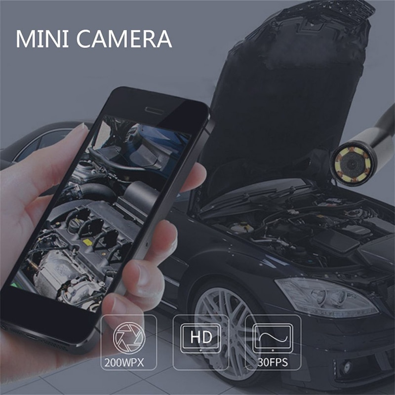 Kebidumei, Mini cámara endoscopio de 7mm, USB, impermeable, boroscopio HD de 720P, tubo de inspección de serpiente, adaptador de cámara de vídeo para teléfono inteligente