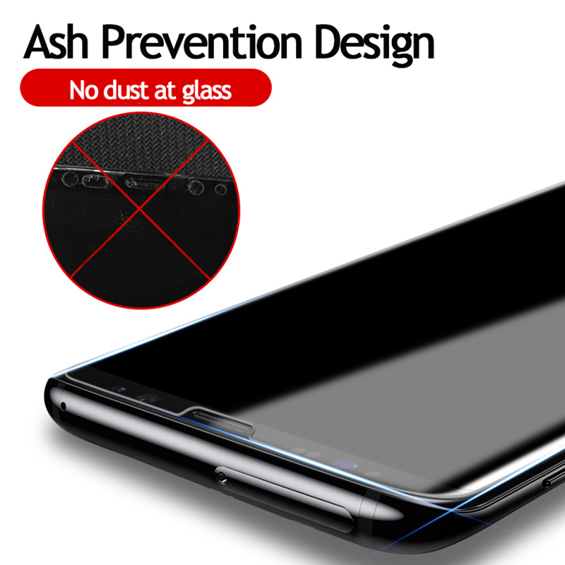 9D UV Liquid Curved Full Glue Tempered Glass For Samsung Galaxy S8 S9 Plus Note 8 9 S7 Edge Cover Screen Protector Glass Cover