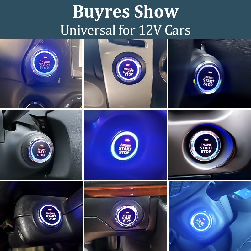 Hippcron Auto Alarm Afstandsbediening Auto Keyless Entry Motor Start Hoorbaar Alarm Systeem Push Button Remote Starter Stop Aut