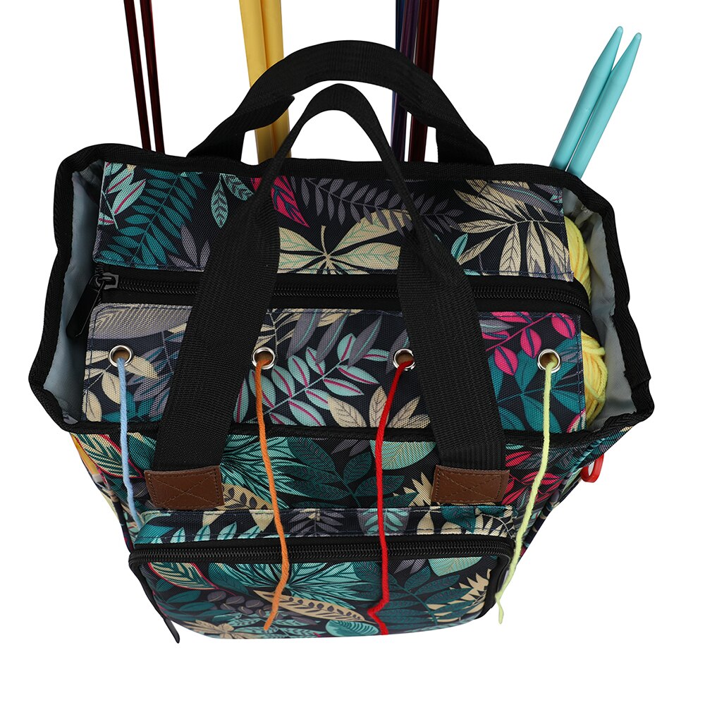 1 Piece 26*25*4CM Style Woolen Bag Blue Leaf Style Bag 600D Oxford Cloth Wool Sewing And Embroidery Tools Storage Bag