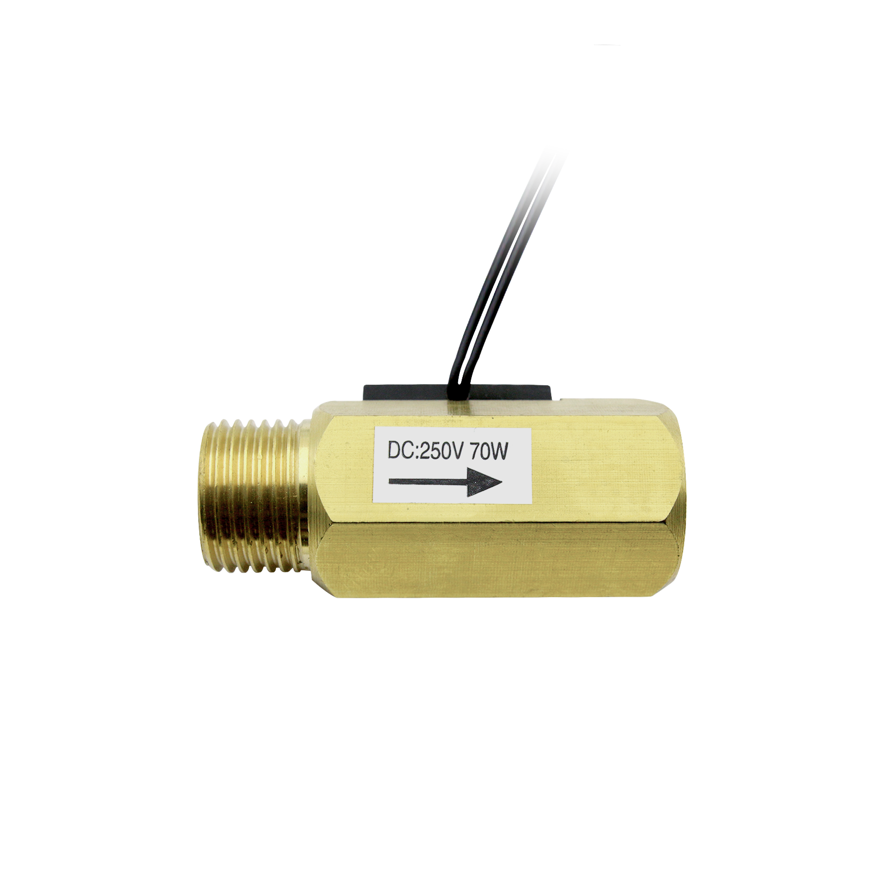 DC 200V G1/2" Water Flow Sensor Switch Meter Copper Liquid Flow Switch DN15 70W SEN-CL21F
