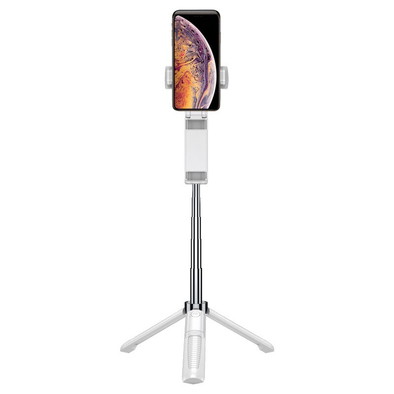 Wq36 stil tripod selfie stick vandret og lodret skyde bluetooth selfie stick live mobiltelefonbeslag: Hvid