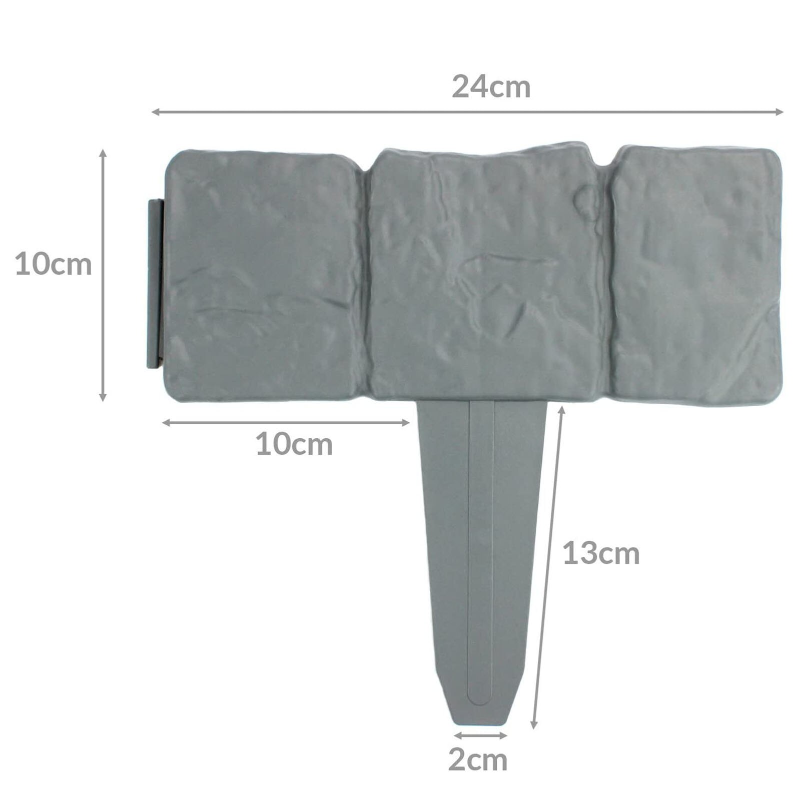 Garden Cobblestone Stone Edging Plastic Fence Lawn Grass Edging Plant Border Decorations Flower Bed Border Gray 1pcs: Default Title