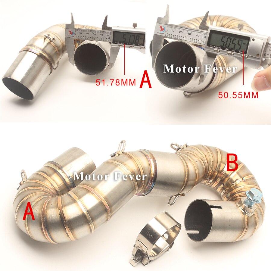 Motorcycle Exhaust Slip on Link Pipe Middle Tube Adapter Steel pipe for Honda CBR1000RR