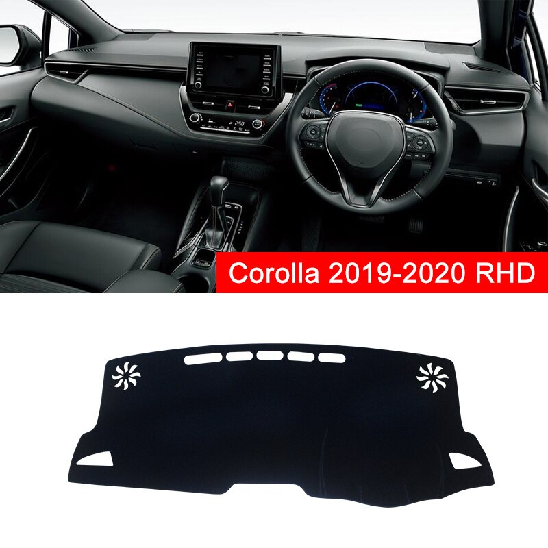 Voor Toyota Corolla Auto Dashboard Cover Dash Mat Zonnescherm Pad Instrument panel Tapijten Protector Anti-Uv Accessoires: RHD Black Side