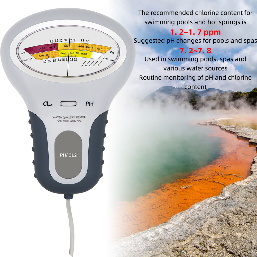 Chlorine Meter Tester PC-101 PH CL2 Level Meter Test Monitor Water Testing Spa Aquarium Monitor Analyzer