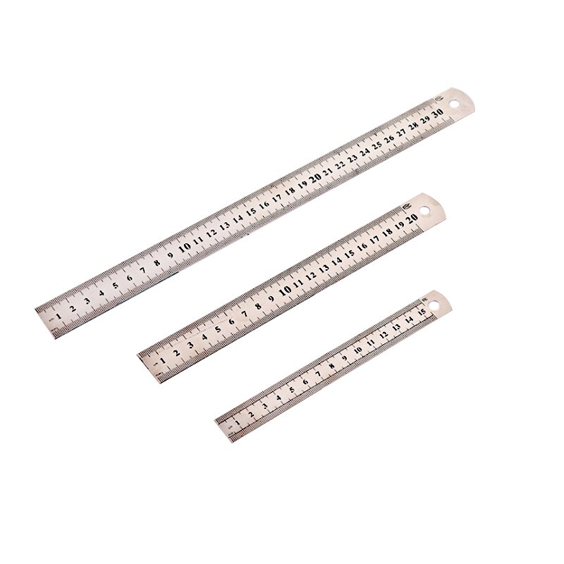 Students Stainless Steel Ruler Metal For Drawing School Learn Drawing Ruler Cutting Ruler