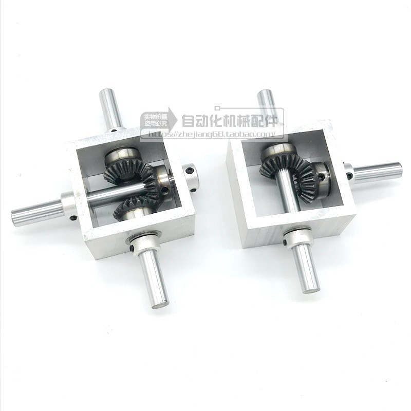 90 Degree Bevel Gear Right Angle Commutator Small Gearbox 1:1 Angle Device Mechanical Transmission Module Shaft Diameter 10mm