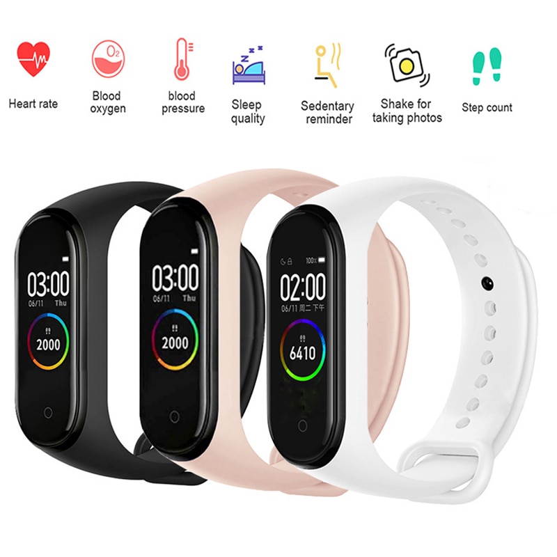 M4 Smart Band Fitness Trcker braccialetto sportivo pedometro frequenza cardiaca pressione sanguigna Bluetooth salute cinturino impermeabile Smartband