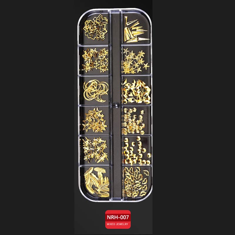 Neue Nagel Kunst Dekorationen 3D Kristall AB Strass Nagel Steine Charme Edelsteine Perle DIY Gold Silber Niet NäGel Schmuck Zubehör: 007