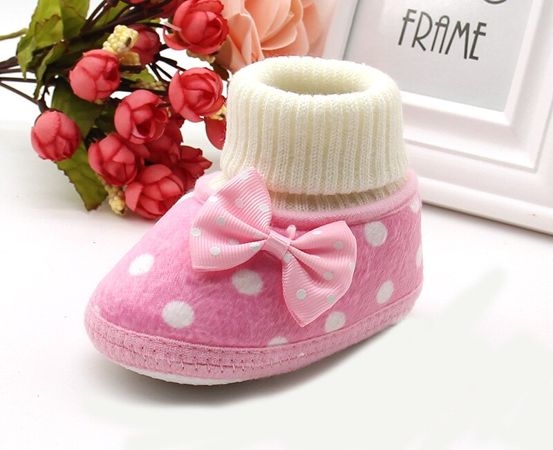 0-24M Baby Winter Boots Boys Girls Slippers Cozy Fleece Booties Toddler Winter Socks with Non Slip Bottom