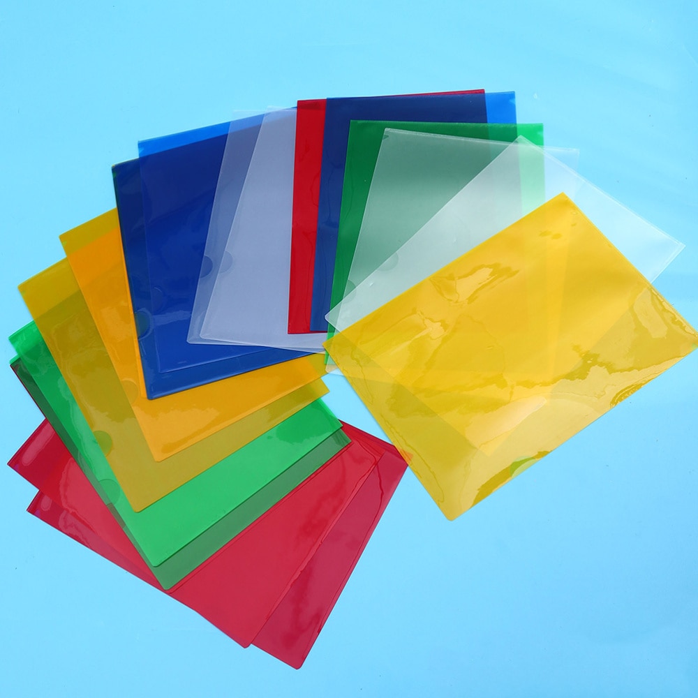 40 stuks plastic transparante l-vormige klembordklem hardboard papierhouder memo mappen bord voor thuis school kantoor (wit bl