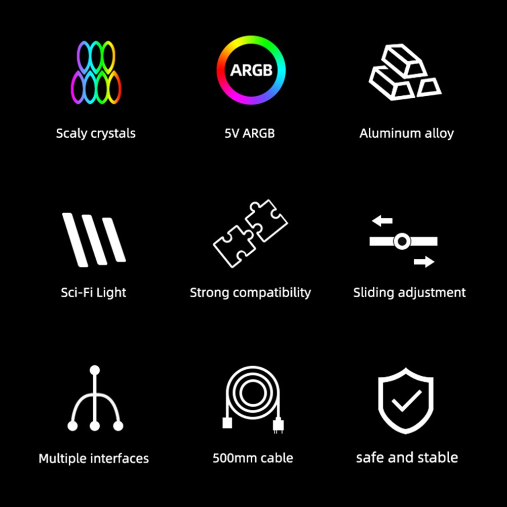 CoolMoon poziome wsparcie GPU 5V uchwyt ARGB uchwyt karty graficznej komputera uchwyt GPU dla płyt głównych ASUS/MSI/GIGABYTE/ASRock