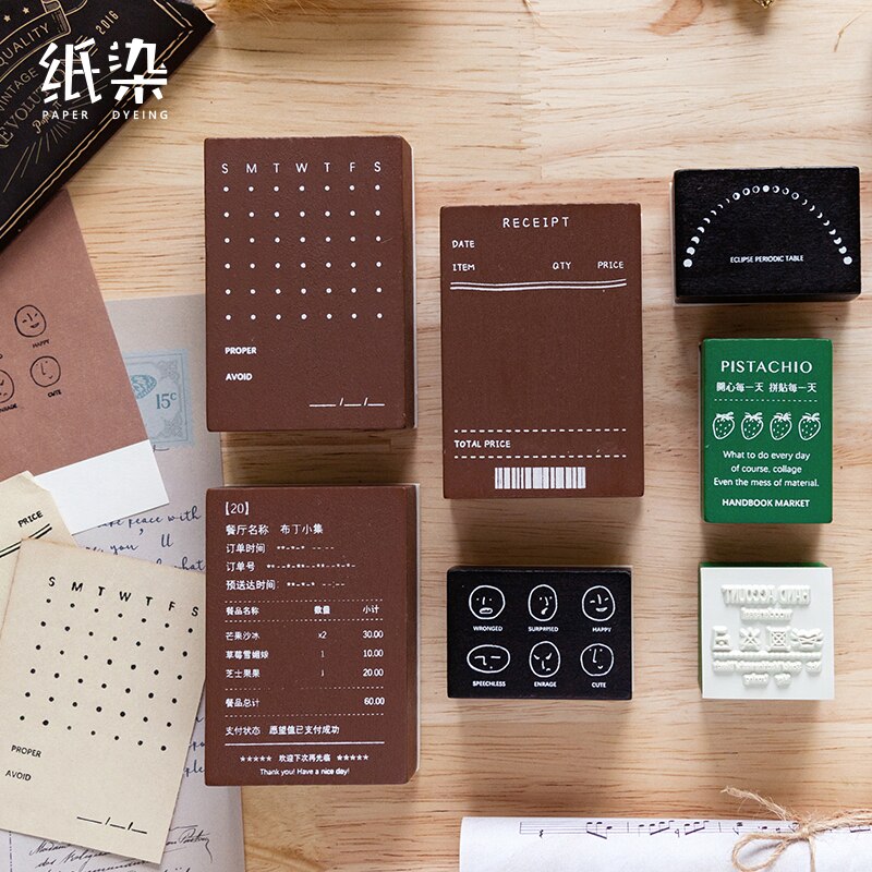 Vintage stemming record kalender bon stempel diy houten rubber stempels voor scrapbooking briefpapier scrapbooking standaard stempel