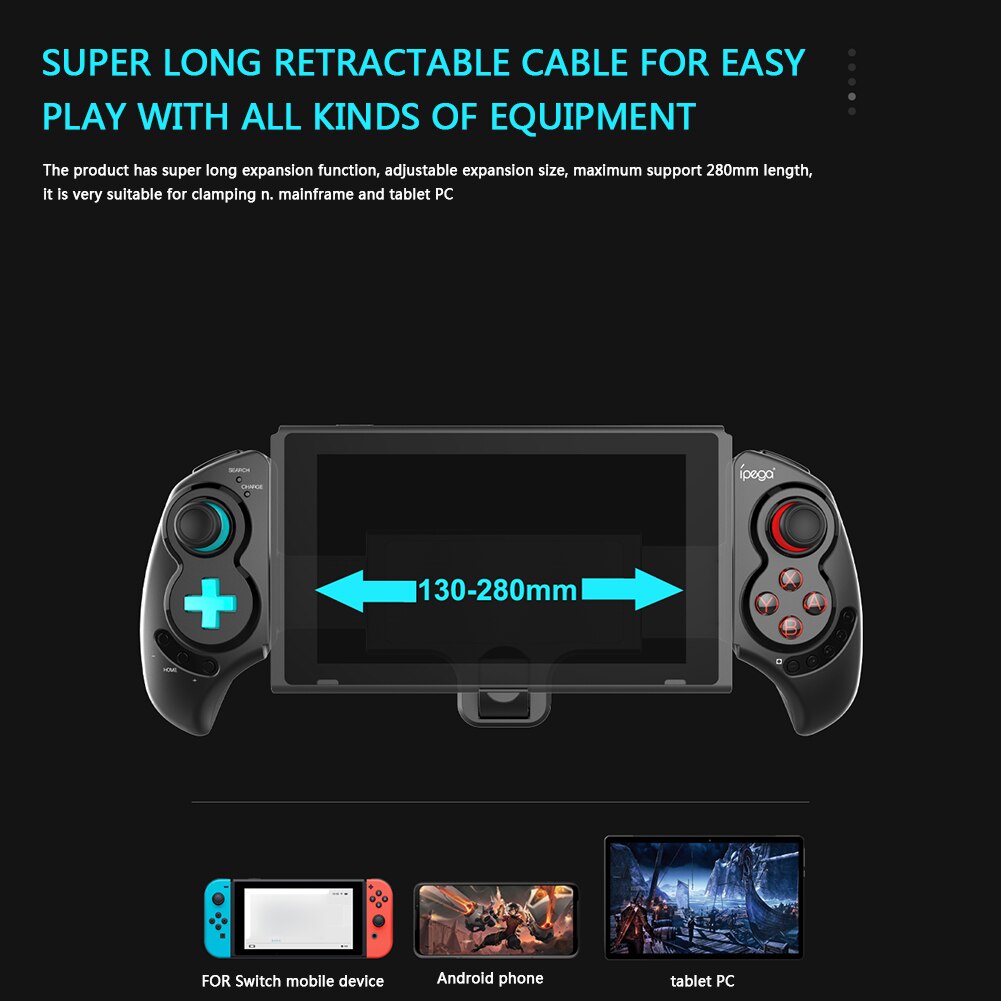 IPEGA PG-SW029 mando telescópico con Bluetooth para interruptor PS3 Android PC controlador de juego inalámbrico con vibración de 6 ejes