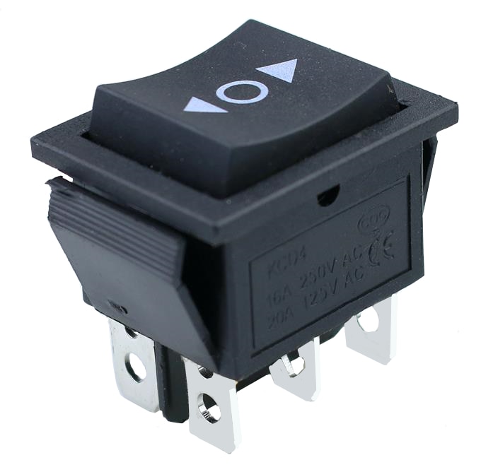 KCD4 1 Pcs Black Rocker Switch Schakelaar On-Off-On 3 Positie 6 Pins Geen Verlichting 16A 250VAC/ 20A 125VAC