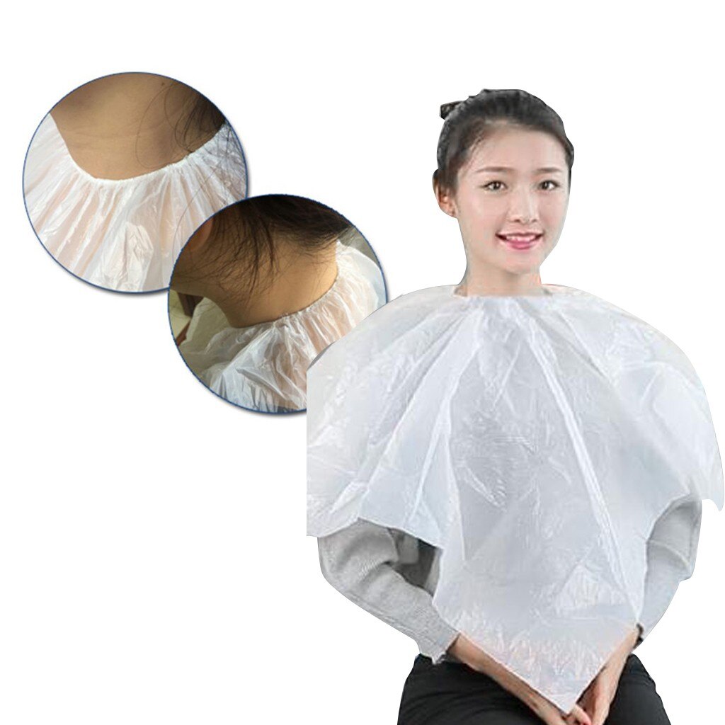 10PCS Unisex Four Sets Disposable Shower Cap Earmuffs Gloves Shawl Girth Tools Four-piece haircut Capes Hairdressing: Default Title