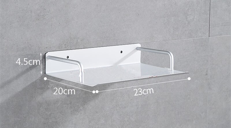 1pcs Mini Wall Mount Storage TV Box Router Shelf Set-top Box Bracket Holder Rack Aluminum Single-layer Space: white