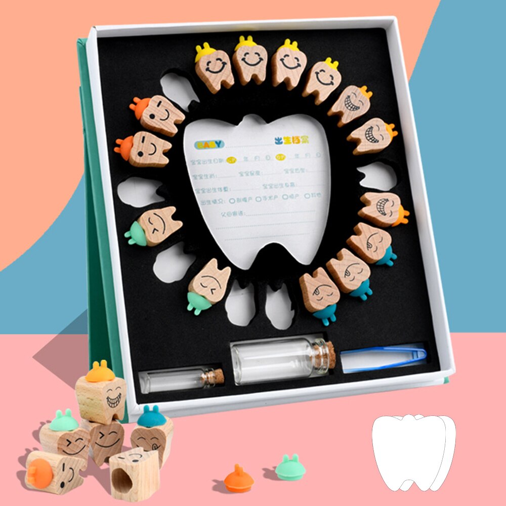 Houten Baby Tand Doos Melk Tanden Organizer Storage Collection Jongen Meisje Souvenir Case Baby Kid Leuke Cadeaus Voor Kinderen Herinnering: Chinese version