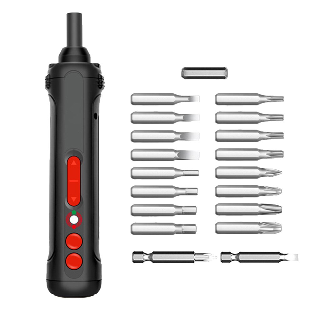 4V Compact Portable Mini Cordless Industrial Electric Screwdriver Set Power Tools Durable Handheld USB Rechargeable LED Lighting