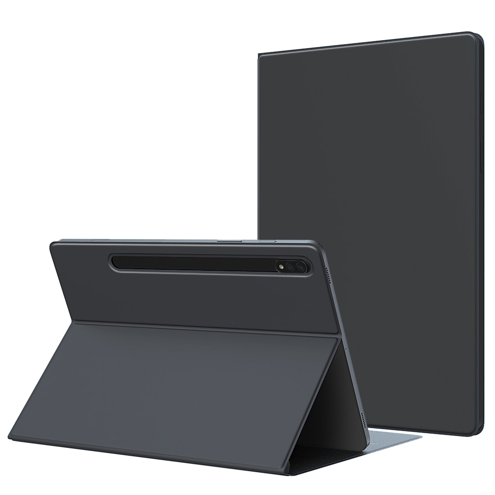 Etui til alle samsung galaxy tab  s7 plus 12.4 in tablet (sm -t970/t975/t976), stærk magnetisk tredobbelt stativ cover cover til  s7p: Grå