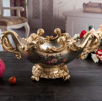 Europäischen Luxus Obst Platte Tablett Gericht Stil Harz Kunsthandwerk Obst Korb Lagerung Tissue Box Klassische Display Home Dekoration
