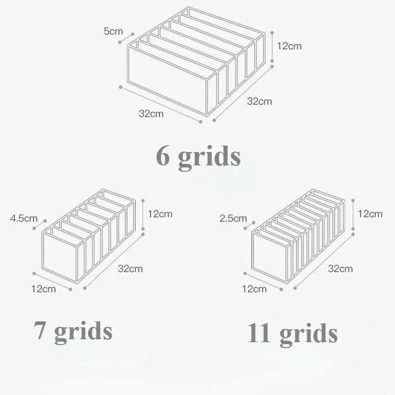 1pc Closet Organizer Storage Box Foldable Underwear Organizers Storage Dividers Drawer Organizer Socks Box for Clothes